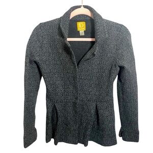 Damask Merino Wool Cardigan Blazer Jacket
